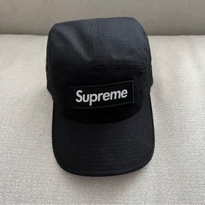 supreme black ventile camp cap ss23